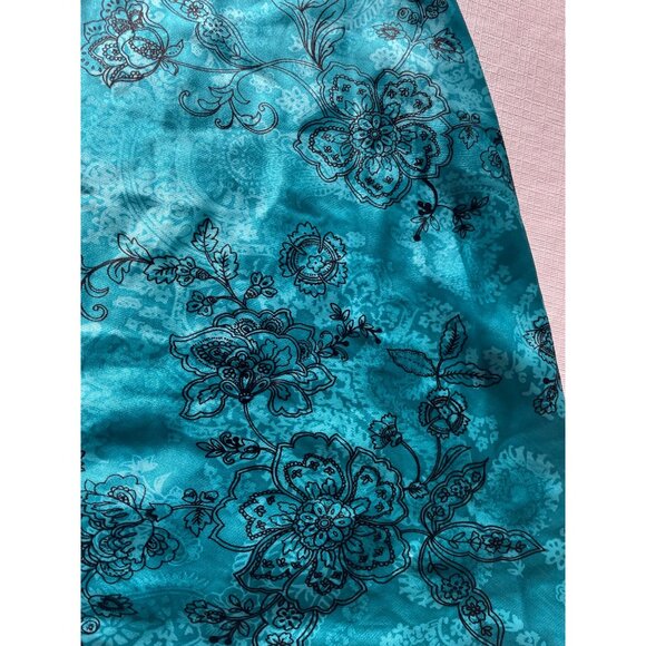 Linea Donatella Womens Sleeveless Satin Chemise Nightgown With Lace Trim & Flora - Picture 3 of 7